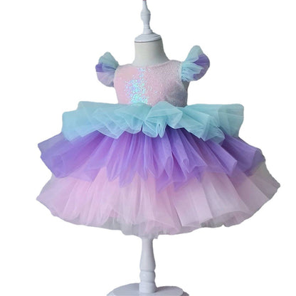 Mesh Sequin Dress For Children