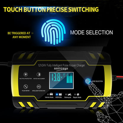 12V-24V 8A automatic digital LCD charger