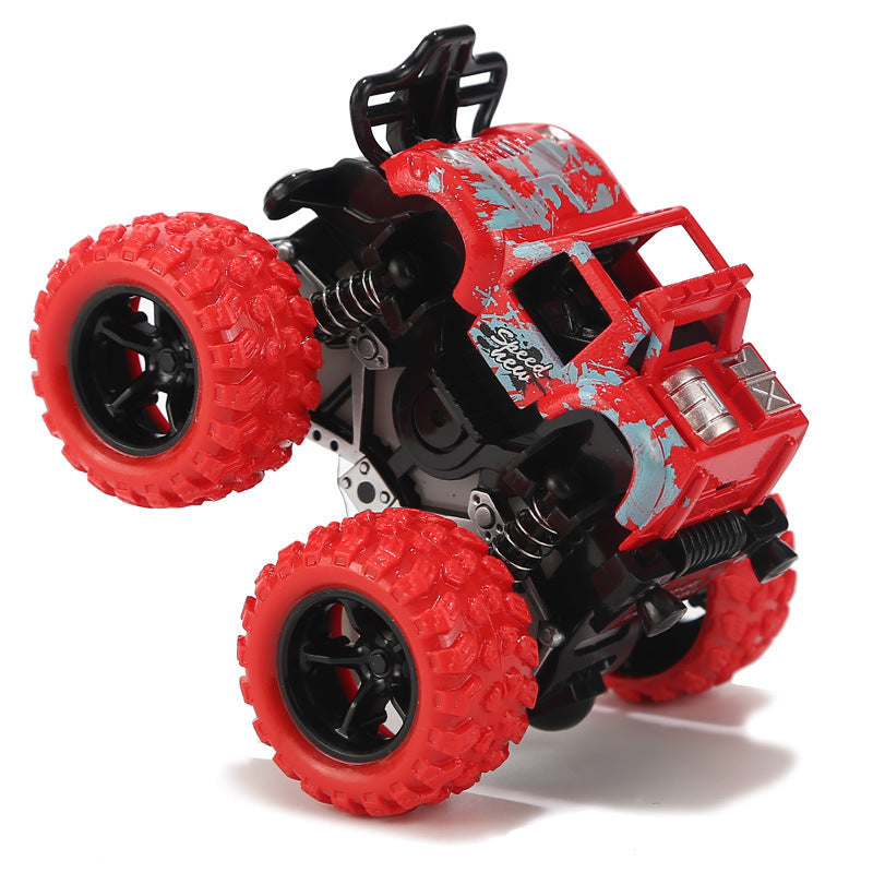 Children's Toy Stunt Off-road Vehicle Four-wheel Drive Inertial Off-road Vehicle Flip Dynamic Stunt Car Anti-drop Pull Back Car