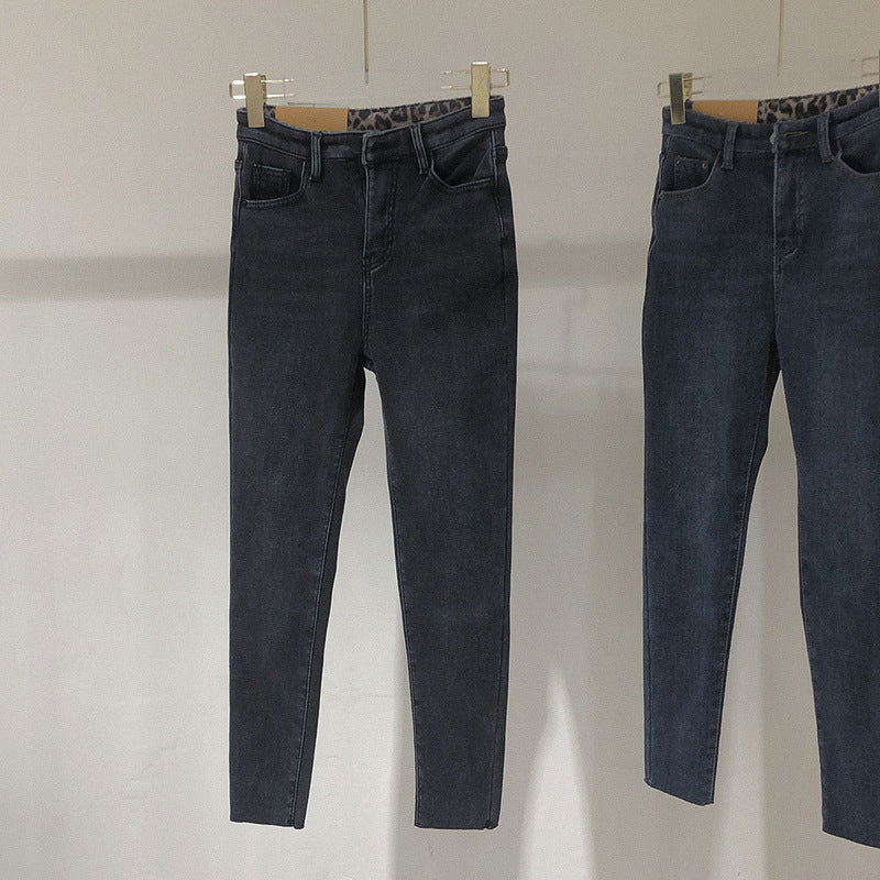 High-rise plus fleece jeans