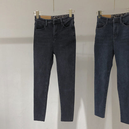 High-rise plus fleece jeans