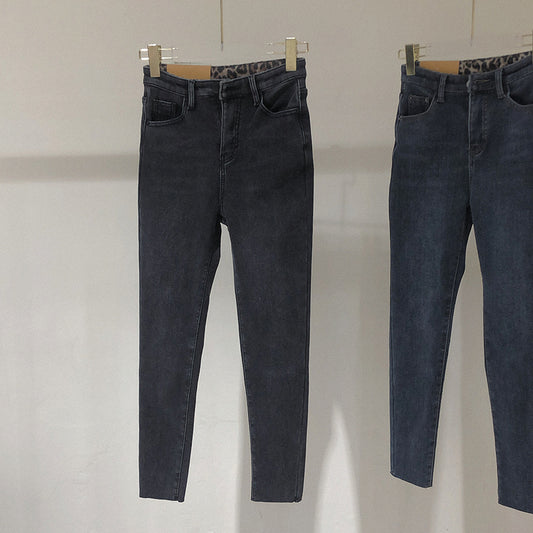 High-rise plus fleece jeans