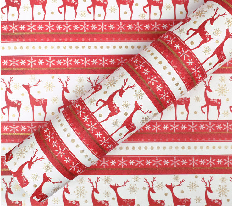 Golden powder cartoon Christmas wrapping paper gift box