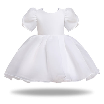 Girl's Dress Puffy Gauze Princess Dress Flower Girl Cute Gao Ding Little Host Piano Playing Performance Costumes