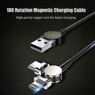 Rotating magnetic data line three-in-one blind magnetic magnetic circular charging cable for Android fruit typec