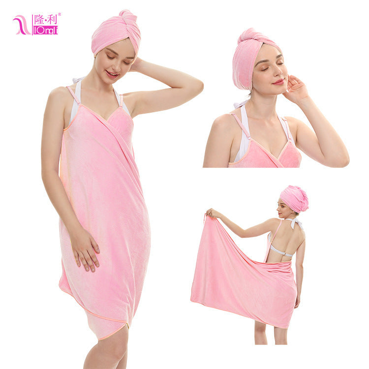 Bath Towel Sling Bath Skirt Coral Fleece Suit