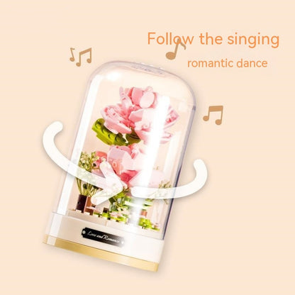 Children Assembling Building Blocks Music Box Toy