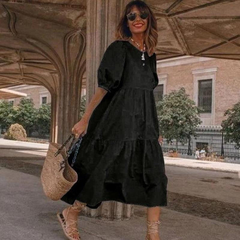 Loose plus size new big swing dress