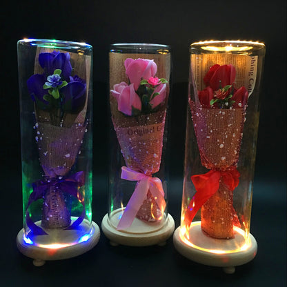 Permanent Flower Cylinder Cork Glass Vase Wish Dry Flower Diy Vase Desktop Decoration