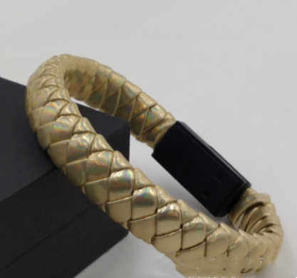 Leather woven creative data cable bracelet