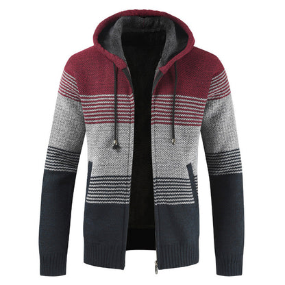 Men's Autumn Winter Hooded Sweater Cardigan