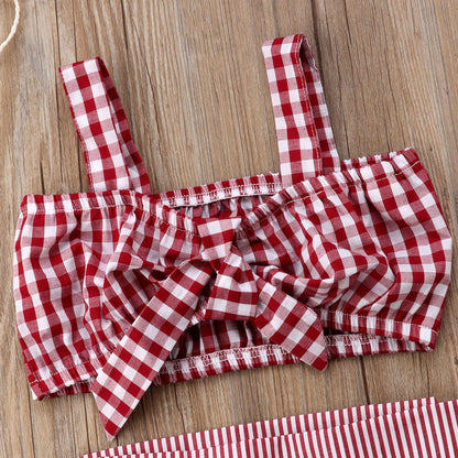 High waist pants + plaid top