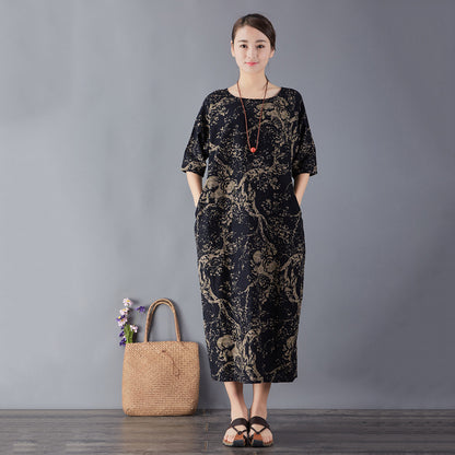 Women's commoner literary retro plus size dress