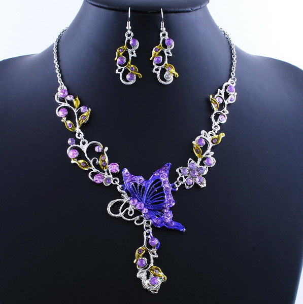 Dielian Flower Necklace Jewelry Set - FLIPSTYLEZLLC