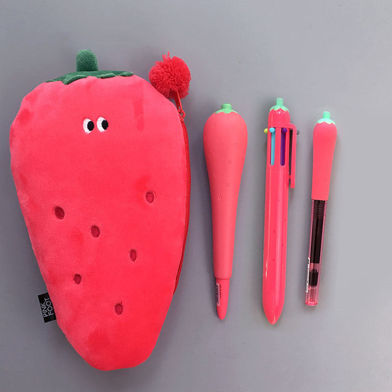 Silicone Pencil Bag Student Cute Plush Storage Bag
