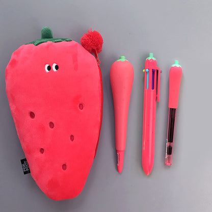 Silicone Pencil Bag Student Cute Plush Storage Bag