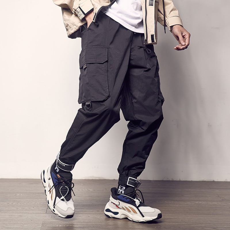 Velcro straps overalls casual pants