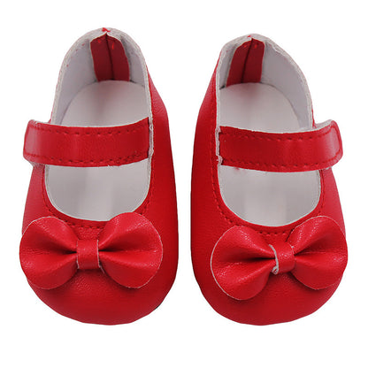 18 Inch American Girl Doll Shoes Solid Color Bow Shoes
