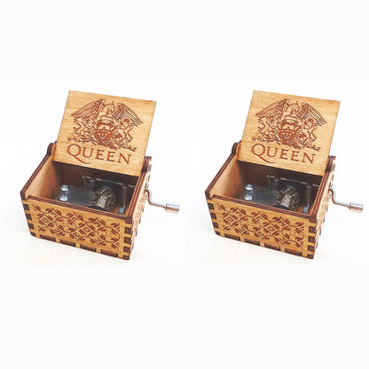 Antique Carved Wooden Hand Crank Spirited Away Music Box Christmas Gift Birthday Gift Party Decoration