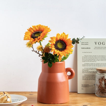 Creative Large Diameter Ceramic Storage Tank Art Single Ear Vase