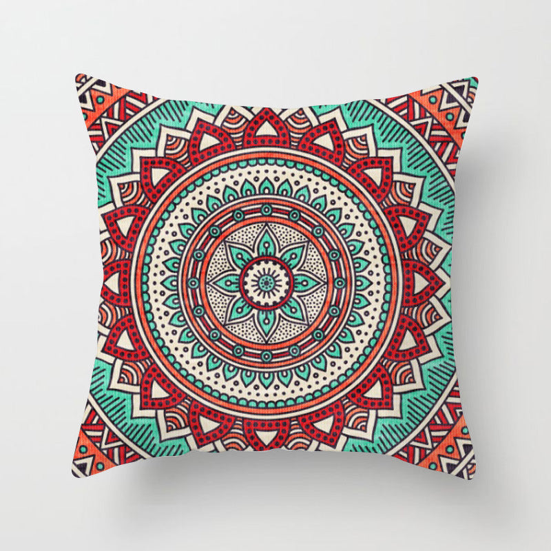 Ethnic style mandala pattern religious ceremony belief polyester pillowcase