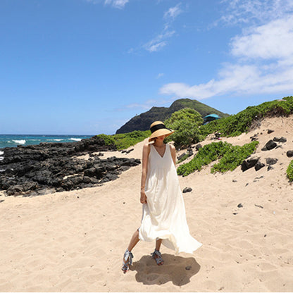 Sleeveless dress with loose plus size back