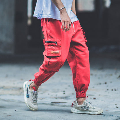 Men's overalls cropped harem pants
