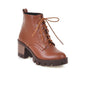 Boots with round head and thick heel