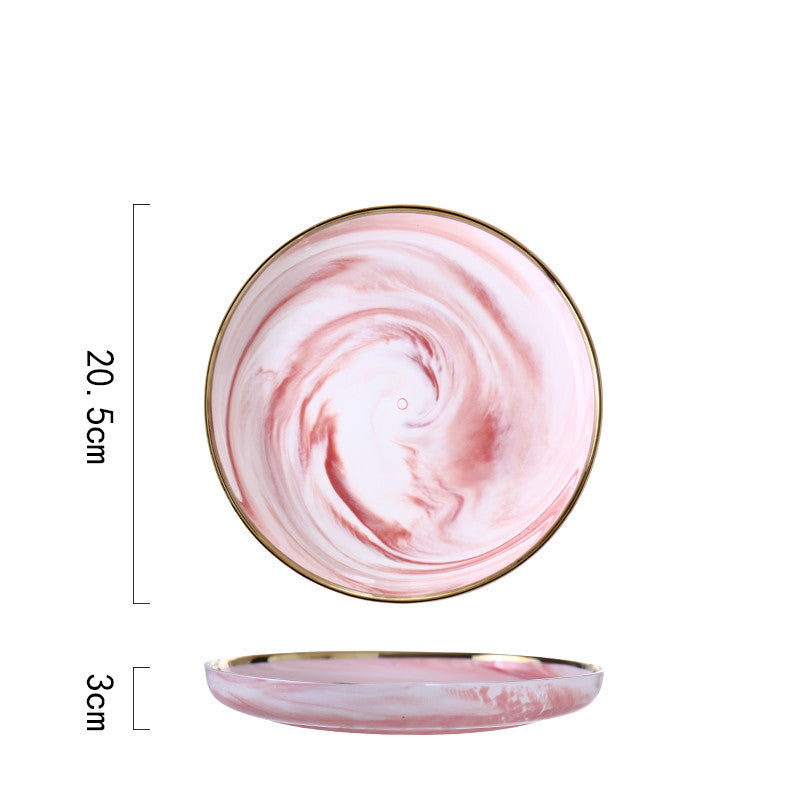 Pink Marble Phnom Penh Ceramic Dinner Plate