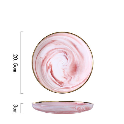Pink Marble Phnom Penh Ceramic Dinner Plate