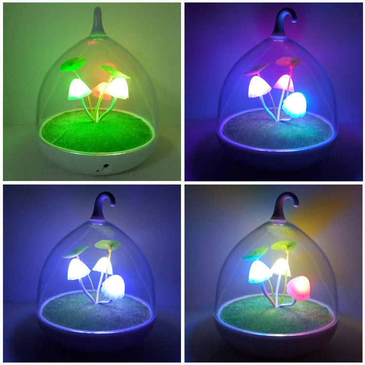 Smart touch table lamp cartoon charming colorful mushroom lamp bedroom warm atmosphere lamp