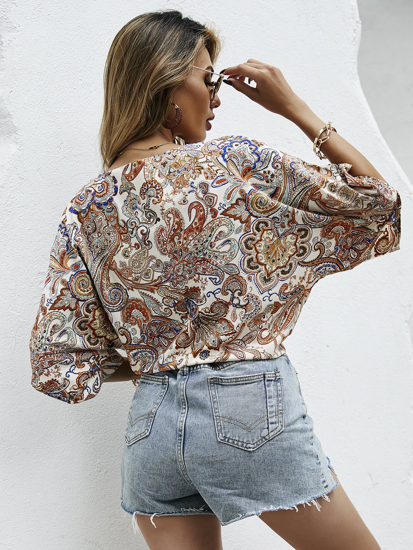 New Product Printed Loose Style Ethnic Style Short-sleeved Casual T-shirt