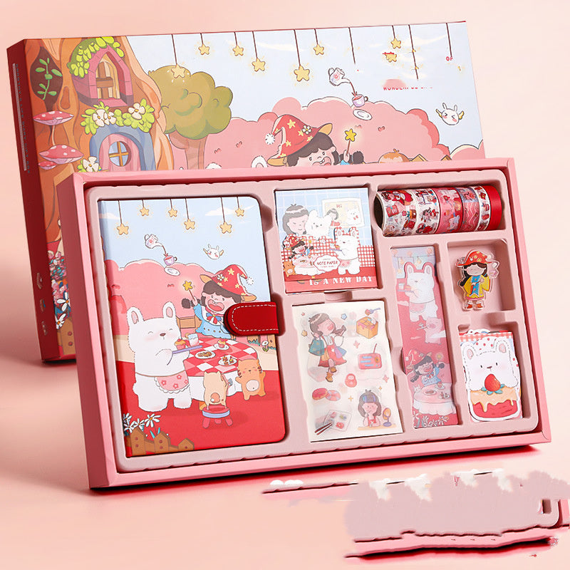 Cartoon Girl Cute Hand Account Material Gift Box
