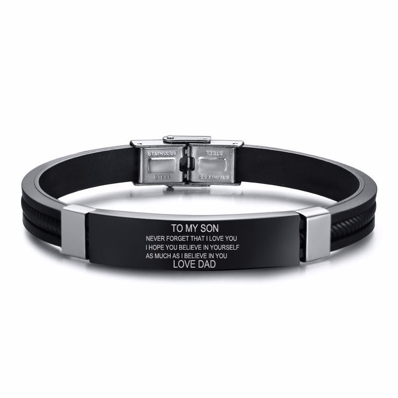 Stainless steel curved brand bracelet