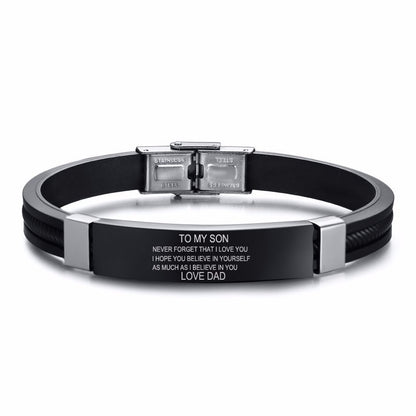 Stainless steel curved brand bracelet