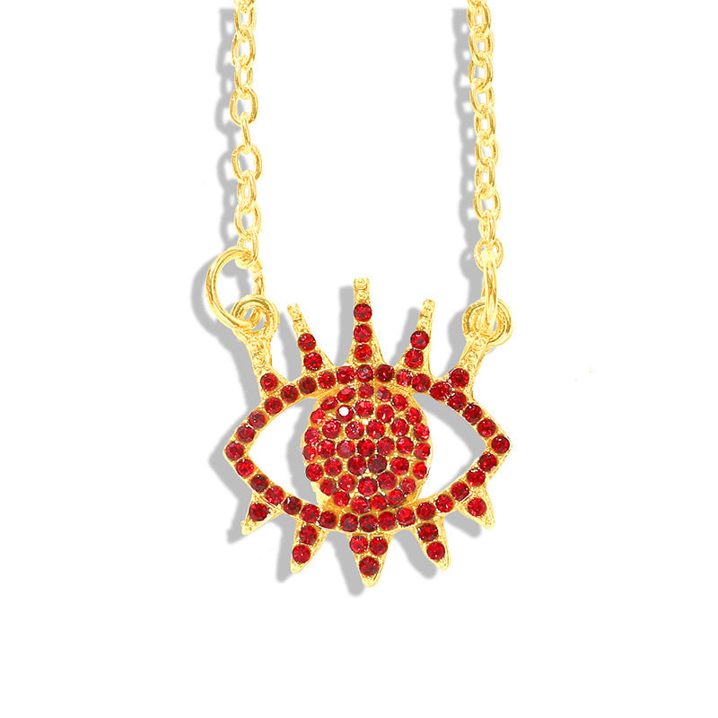 Personalized diamond devil eye necklace