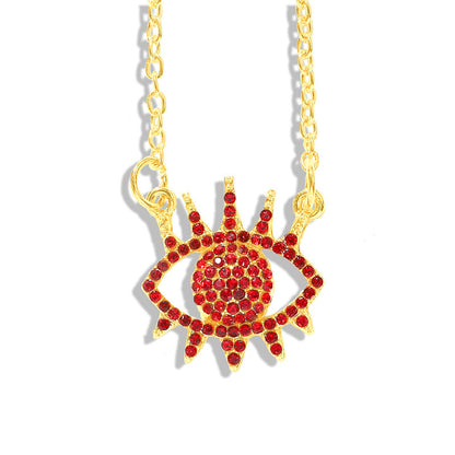 Personalized diamond devil eye necklace