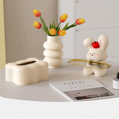 Creative Living Room Table End Table Storage Ceramic Extractor Box