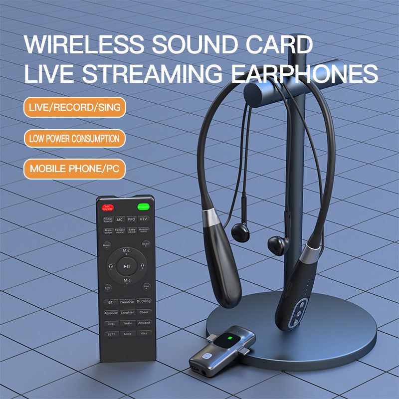 E8 Microphone Mobile Live Streaming Sound Card Headset Neck Hanging
