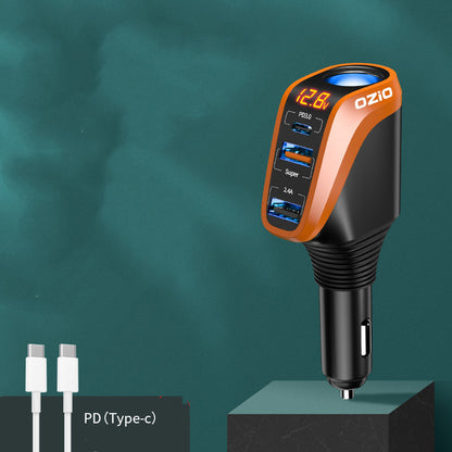 On Board Charger With Three Conversion Plugs For Cigarette Lighter