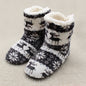Coral velvet print indoor boots
