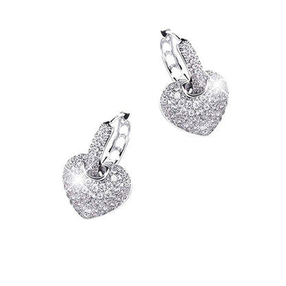 Personalized Micro Inlaid Zircon Peach Earrings And Love Earhook