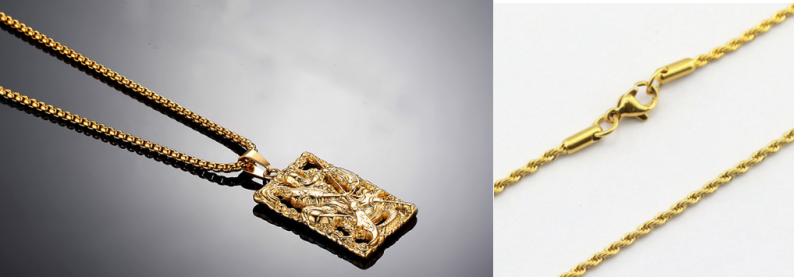 Titanium steel lace relief Guan Gong pendant pendant