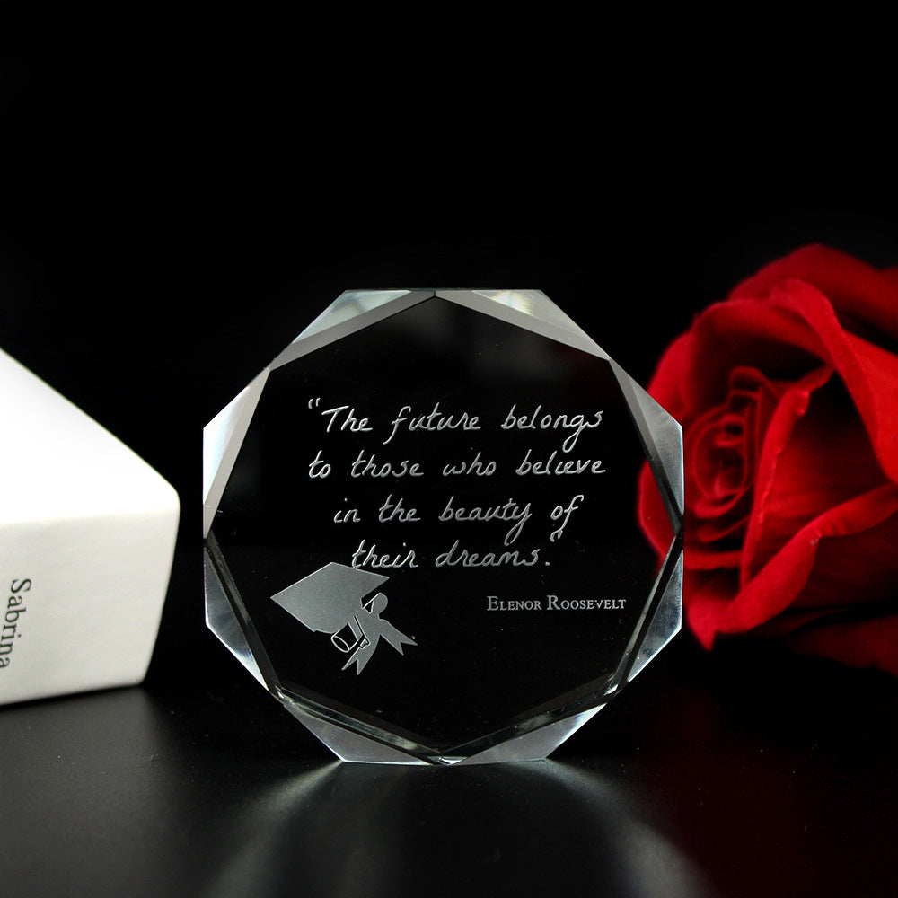 Inner Carved Crystal Paperweight