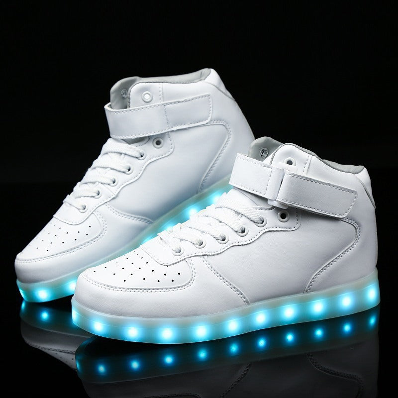 Usb Rechargeable Men's And Women's Light Shoes High Top Luminous Shoes