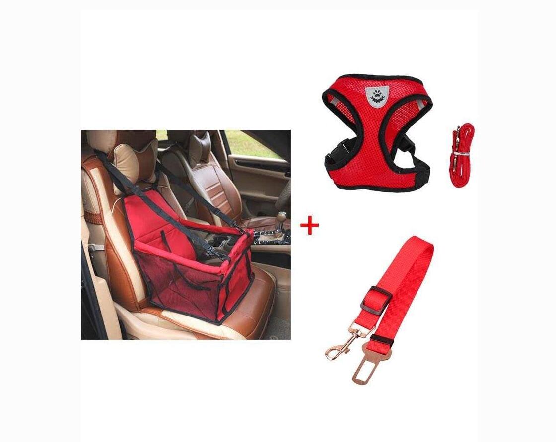 Luxury Pet's Safety Car Seat Carrier + Premium Harness & Leash set + Car Safety Belt