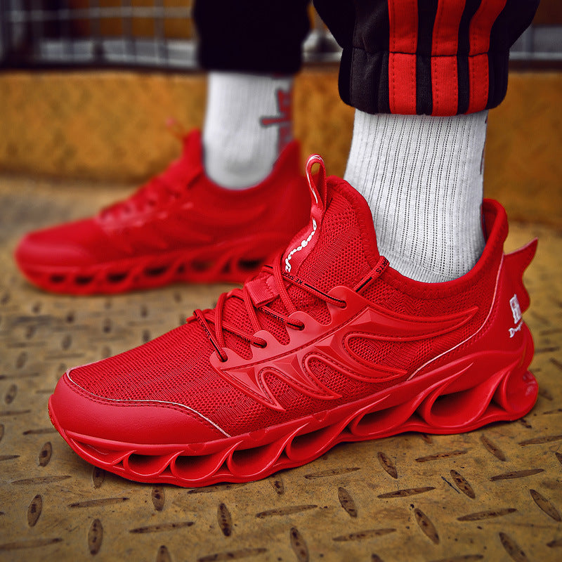 Shock-absorbing running shoes