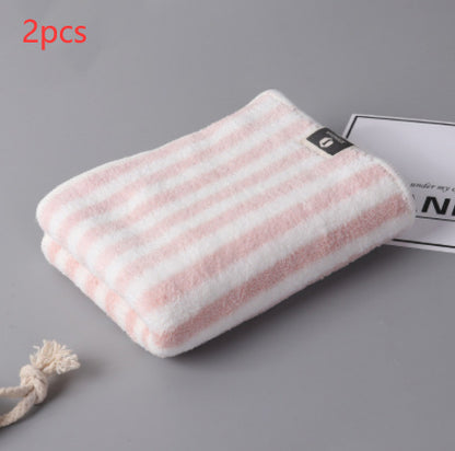 Fashion Coral Fleece Striped Towel Absorbent