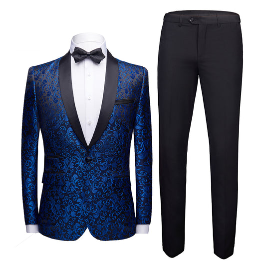 SOPHISTICATED DARK BLUE FORMAL SPECIAL OCCASSIONS DANCE PARTY’S Men's Dress Suit Set