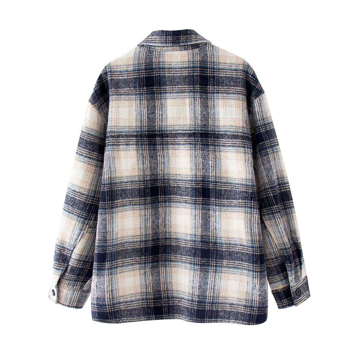 Brushed plaid coat women's clothing